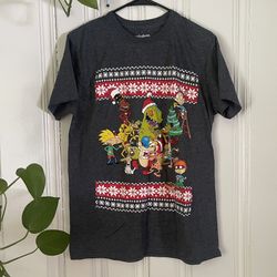 Nickelodeon Graphic Rugrats Christmas Unisex Gray T-Shirt Size M 90’s Cartoon