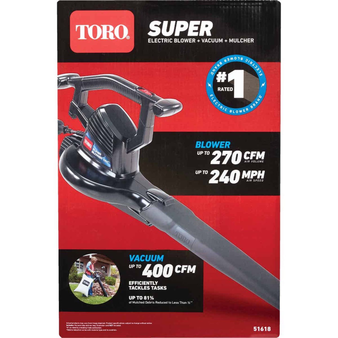 Toro 51618 Super Blower Electric Handheld Leaf Blower
