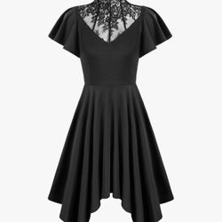 Black Lace Halloween Dress 