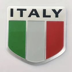1pc Metal Sticker Italy Car Badge Adhesive Aluminum Motorcycle Decals Scratches Cover Metal Customized Badges