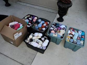 Bins Full of Yarn/Craft and Needles