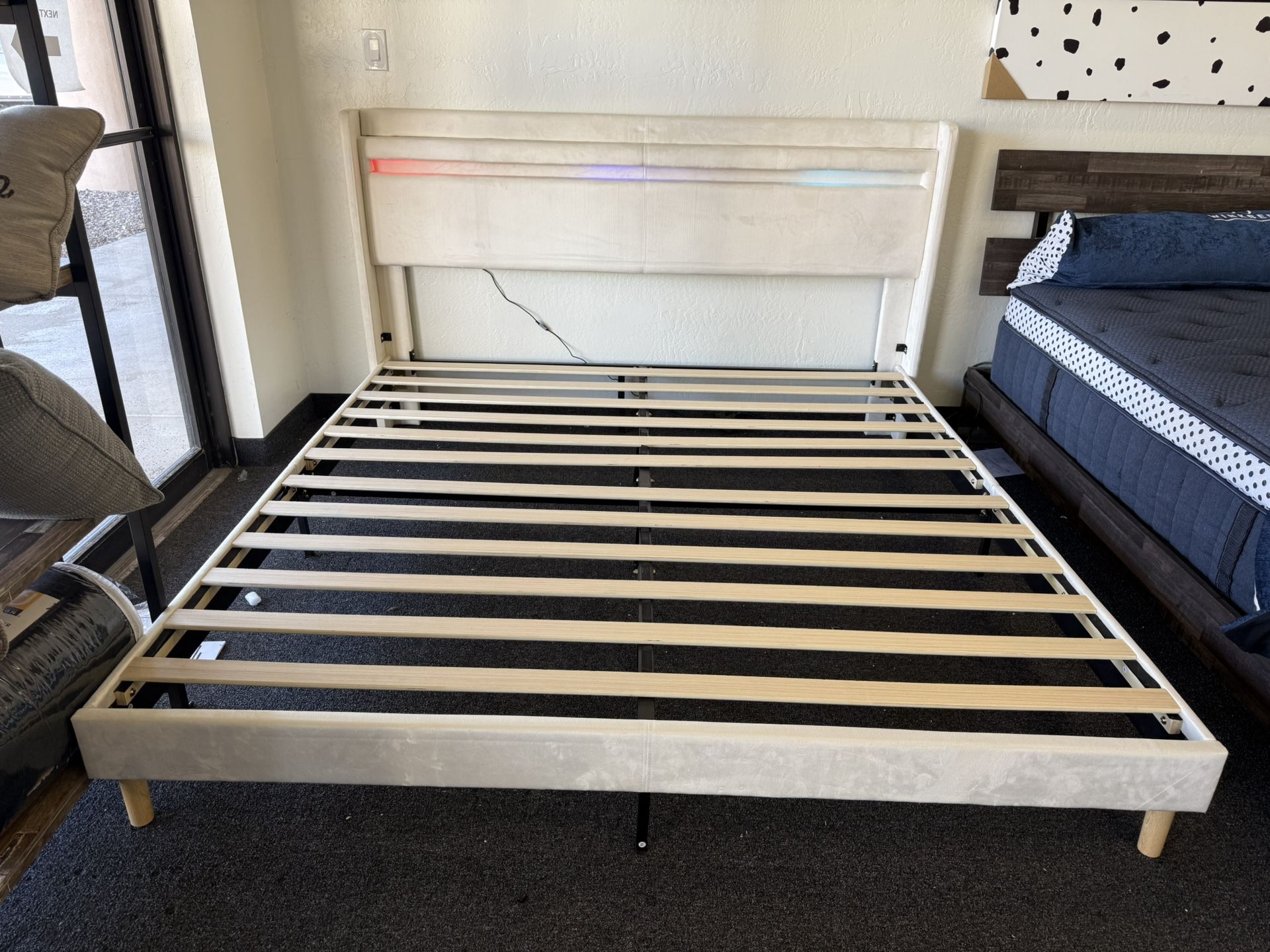 King Platform Bed With Led Lights 