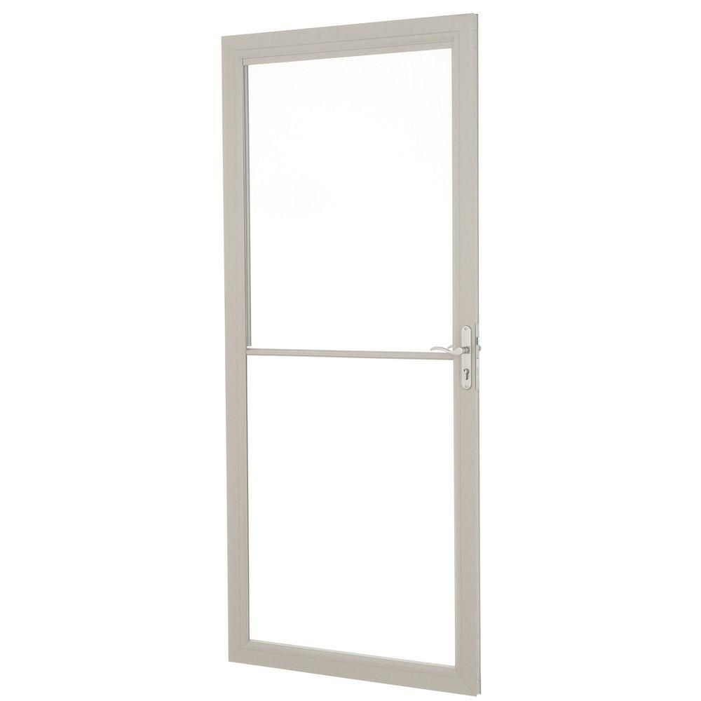 2000 Series 36 in. X 80 in. Sandstone Universal Full View Retractable Aluminum Storm Door with Nickel Hardware