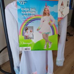 Brand New! Girl's Over the Rainbow Unicorn Costume 