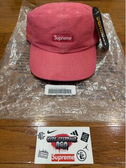 Supreme Pink Cordura Denim Small Box 6-Panel Hat SS24 Brand New