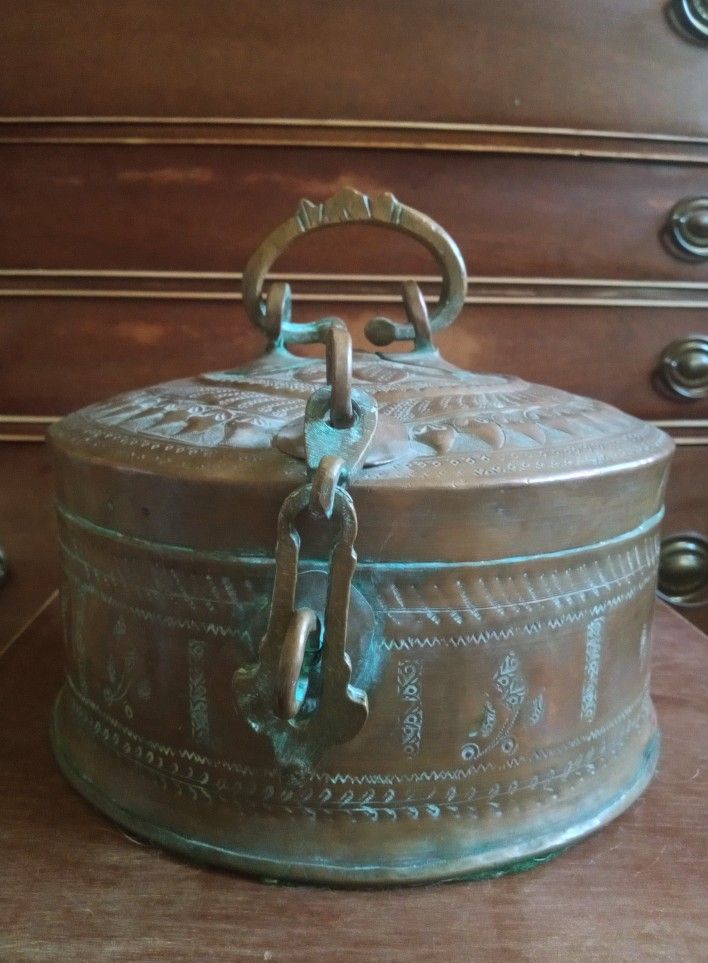 Antique Indian Betel Nut Box copper