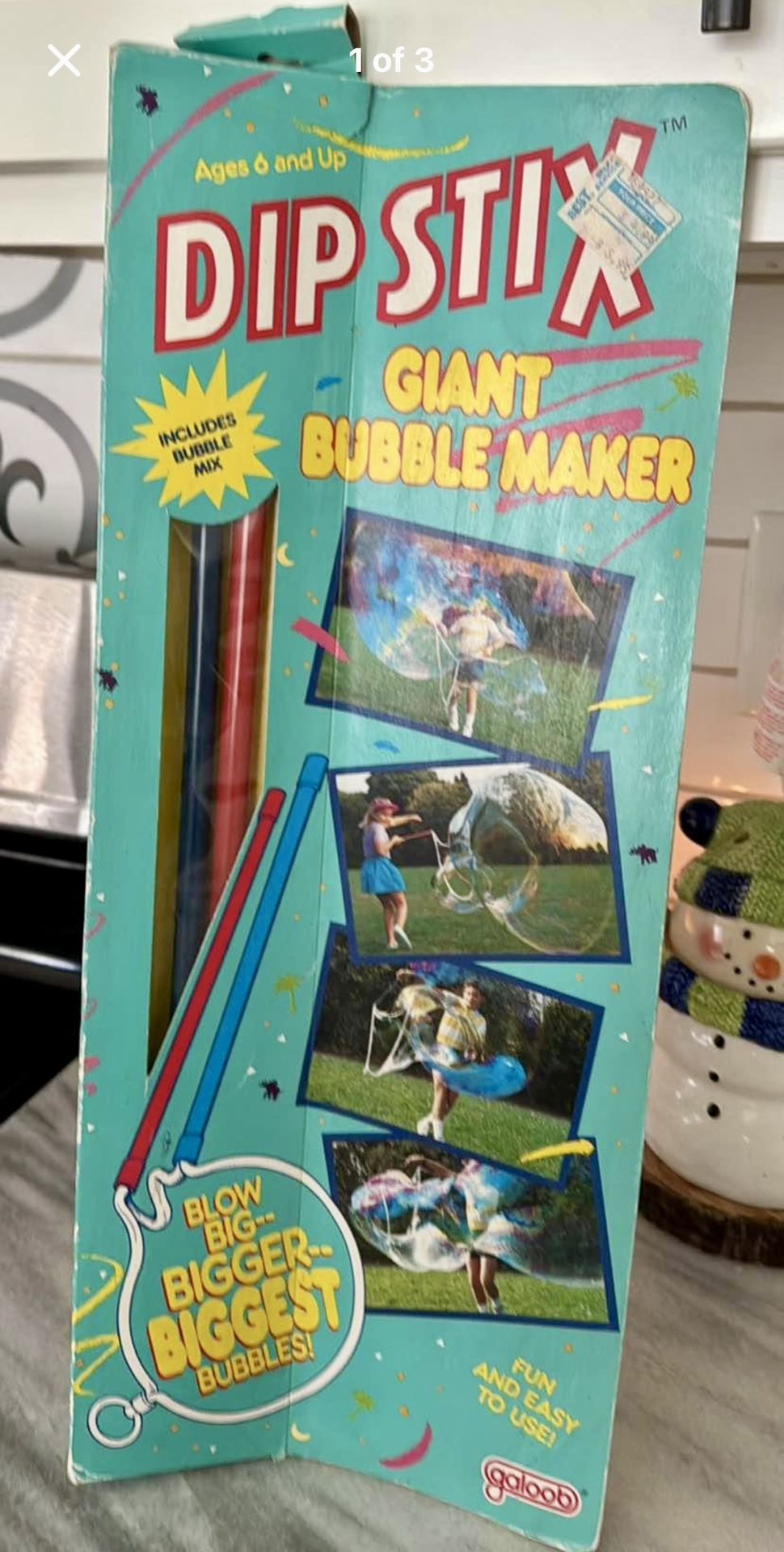 Vintage 1987 New Dip Stix Galoob Giant Bubble maker