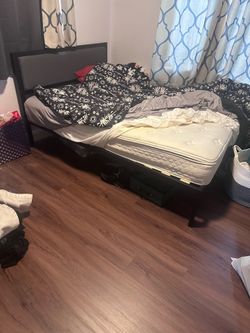 Full size Platform Bed Frame with Upholstered Headboard,