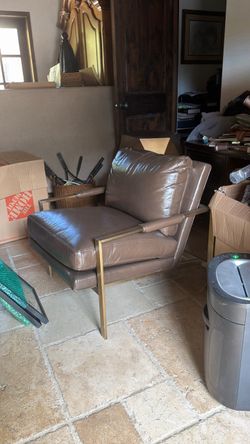 Crate & Barrel Milo Baughman Leather Chair