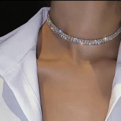 Gorgeous Cz Choker Style Necklace 