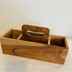 Wood Box Caddy Holder Storage Tools Crafts Bathroom Dresser Office Closet Kitchen Utensils Bedroom