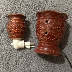 Retired Scentsy Roma Red Round Ceramic Wax/Candle Warmers 
