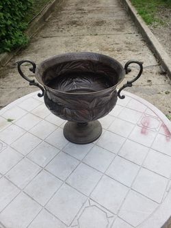 Large Decorative Hammered Brass Urn
