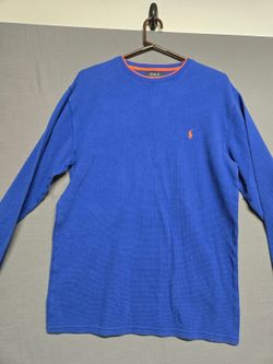 Polo Ralph Lauren blue waffle knit long sleeve shirt size L