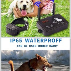 Dog Wireless Fence Electric Pet Boundary Containment System, Safe Harmless Dog Fence No Randomly Correction, Adjustable Control Range Up to 990 Feet, 