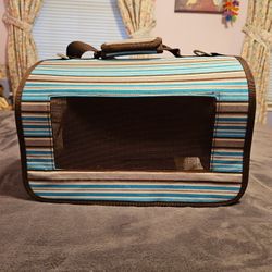 Teal And Brown Small Pet/Critter Carrier
