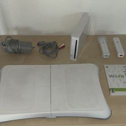 Nintendo Wii Console + 2 Wireless Remote Controllers + Wii Fit Board w/ Wii Fit Game 