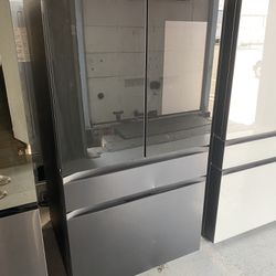 Matte Black & Charcoal Glass 29 Cu. Ft. 4-Door French Door Refrigerator With Family Hub