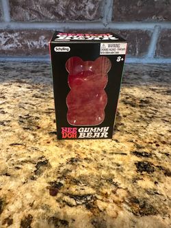 Nee Doh Schylling Pink Gummy Bear Squeezable Stress Toy Bran New