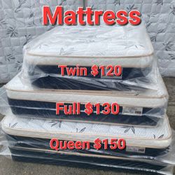 📢Mattresses on sale
📣Queen $150
📣Full$130
📣Twin $120
📣King $250
Delivery $20