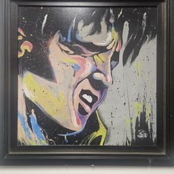 Rare David Garibaldi Signed Elvis Presley Pop Art Portrait The King Size 24”x24”


