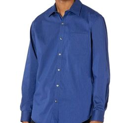 Men’s van Heiden Blue long sleeve button down shirt size 14 32/33