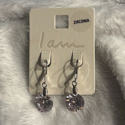I Am - Silver Zirconia Dangle Earrings