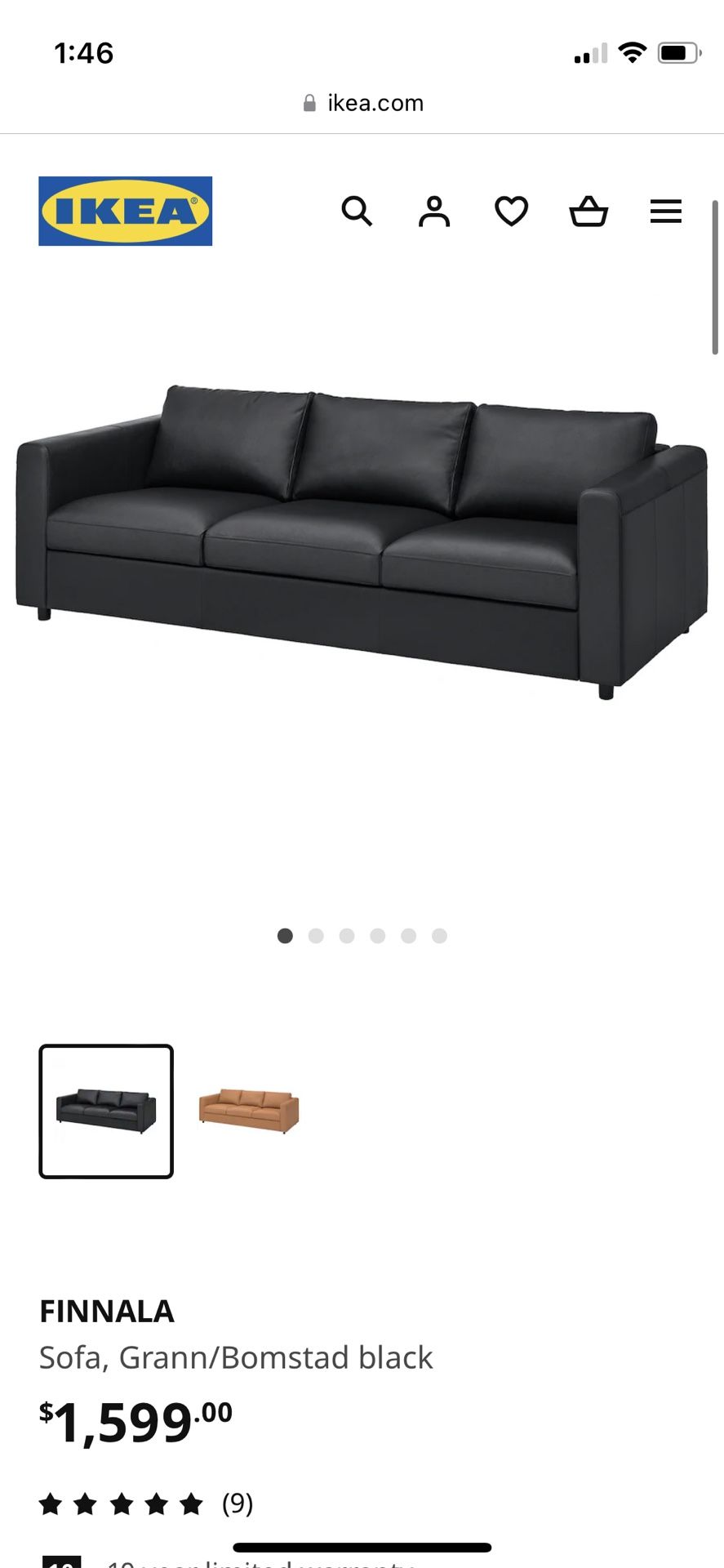 Black Leather Sofa