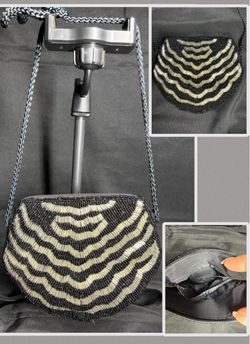 1950’s Black & Silver Beaded  Evening Bag