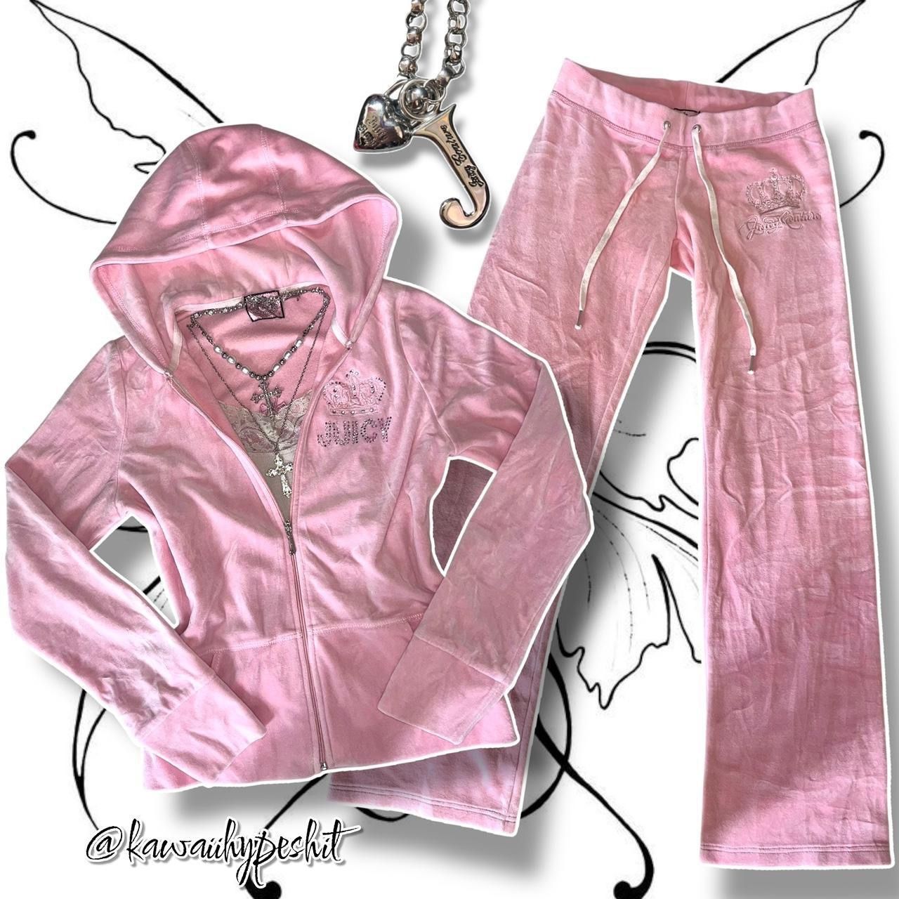 Vintage Y2K Juicy Couture Tracksuit "Light Pink/Silver"