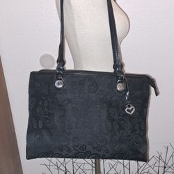 Brighton Mevelyn Signature Jacquard Tote Shoulder Bag Black Large Never Used  $40   Originally  $385.