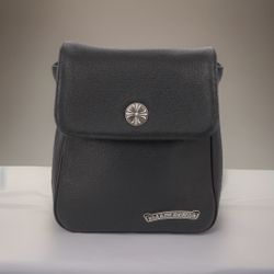 Chrome Hearts Black Leather Crossbody Bag