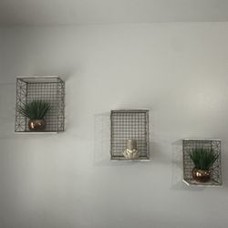 3 Piece Rustic White Decorative Wall Mounts