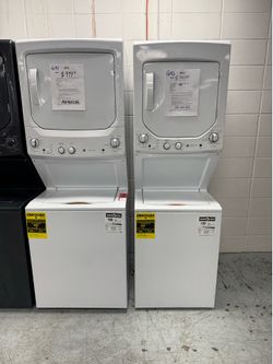 GE single unit stackable washer and GAS/propane dryer
