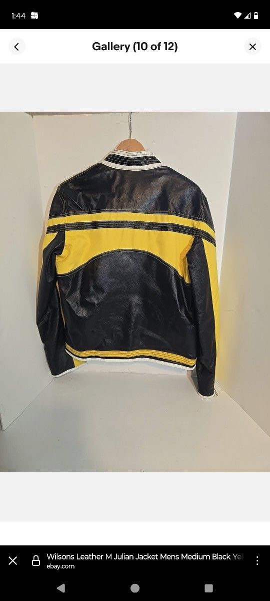 Wilson Leather Julian Motorcycle Jacket – Yellow/Black – Size