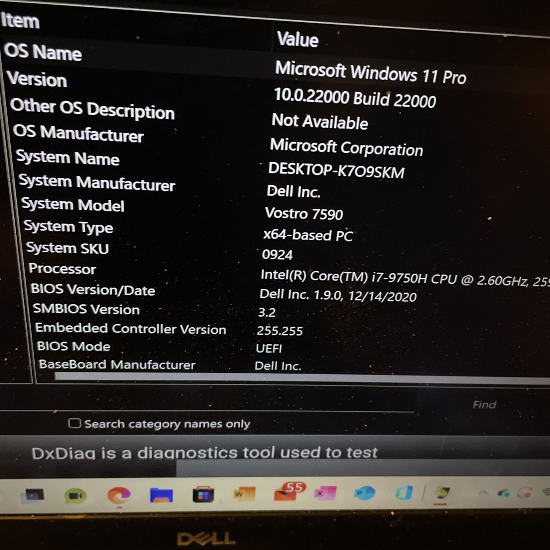 Dell Vostro Laptop Computer