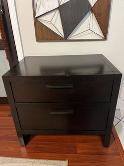 Dark Espresso 2-Drawer Nightstand