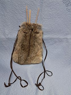 Leather and Fur Pouch - Sale
