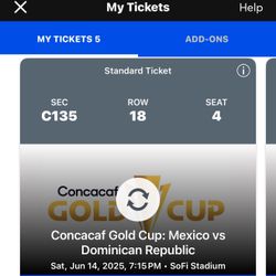 5 CONCACAF Tickets Mexico Vs Dominican Republican 
