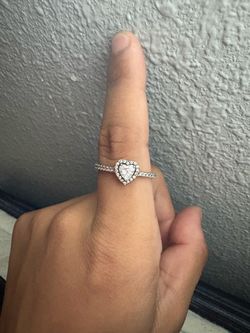 Elevated Heart Ring PANDORA SILVER SIZE 8