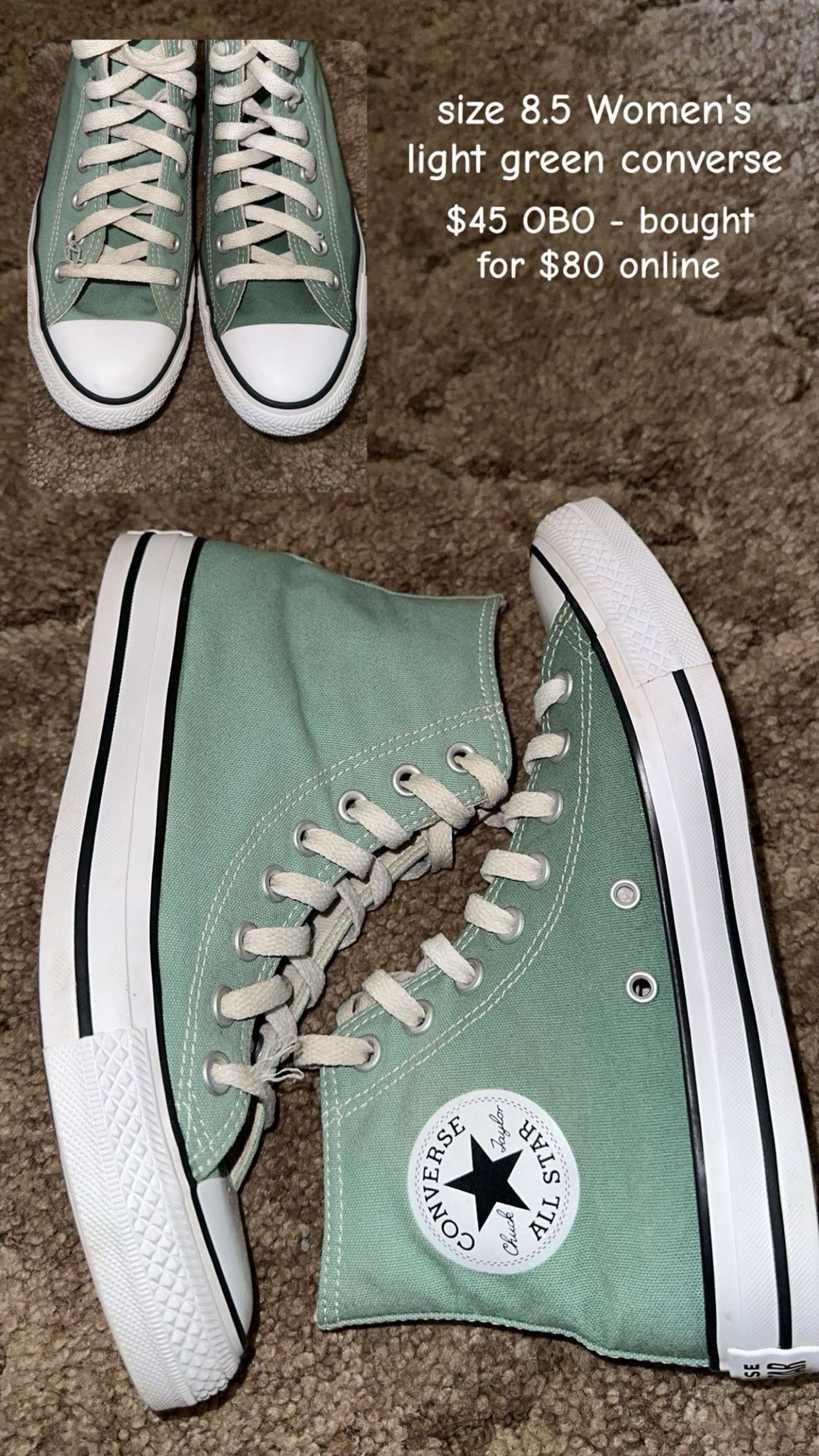 light green women's converse