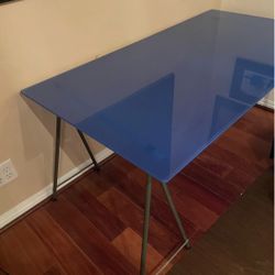 Cobalt Blue Glass Table