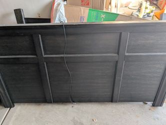 Black bed frame and headboard