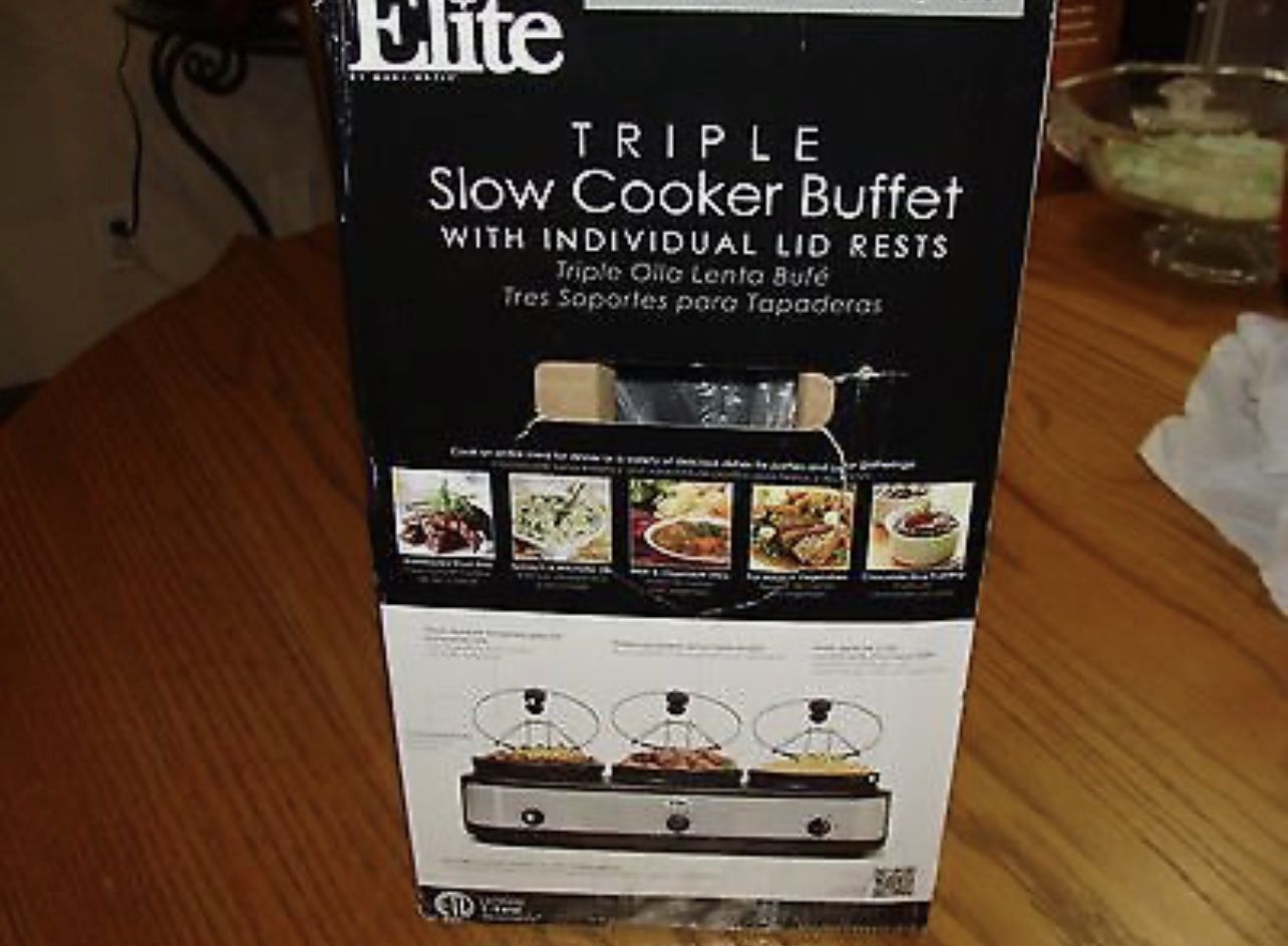 Elite Triple Slow Cooker Buffet 