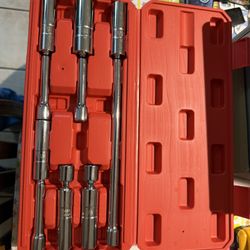 6PCS 3/8"" Drive Thin Wall Magnetic Swivel Spark Plug Socket Set - 12 Point, 1mm Thin Wall, 14mm, 9/16"", 5/8"", 13/16"", Swivel Spark Plug Socket, Ex