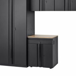 Husky Heavy Duty Welded 92 in. W x 81 in. H x 24 in. D Steel Garage Cabinet Set in Black (4-Piece)