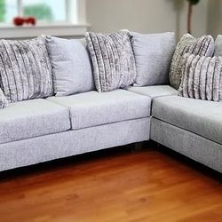 Smoke Fabric Sectional. Brand New