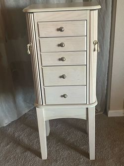 Cream jewelry armoire