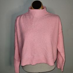 Anthropologie Pilcro Alani Sweater Women  Cashmere Pink  Mock Neck Boxy