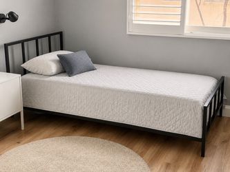 CB2 Black Metal Twin Bed Frame
